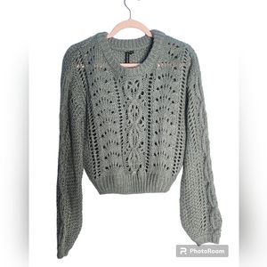 Moon & Madison women's green long-sleeved knitted sweater size M